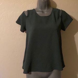 Meraki Green Off the shoulder Top Blouse Size small Super Flowy